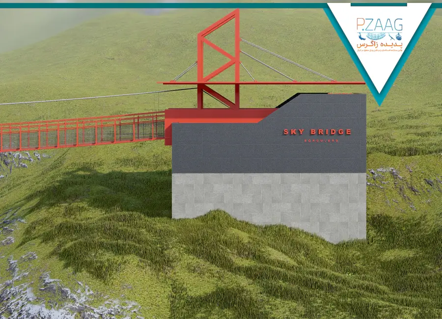 پروژه پل معلق فلزی نمای 3 پروژه پل معلق فلزی نمای 3
