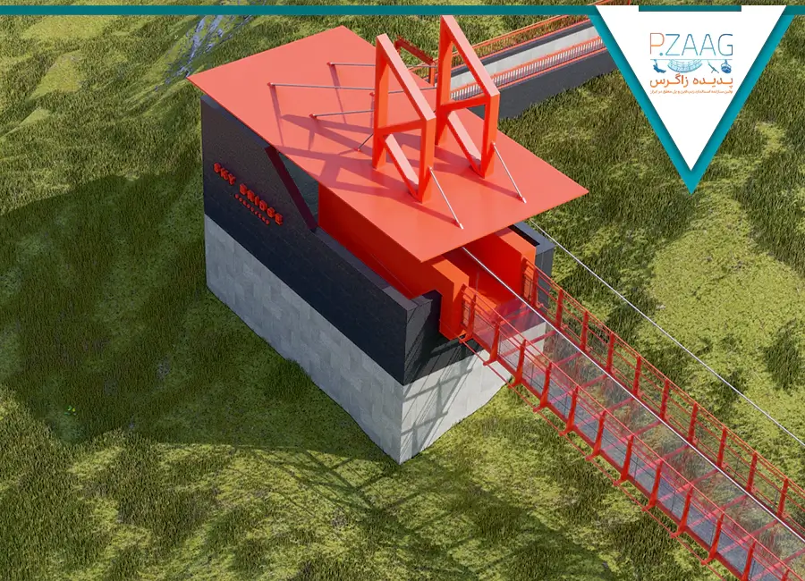 پروژه پل معلق فلزی نمای 6 پروژه پل معلق فلزی نمای 6