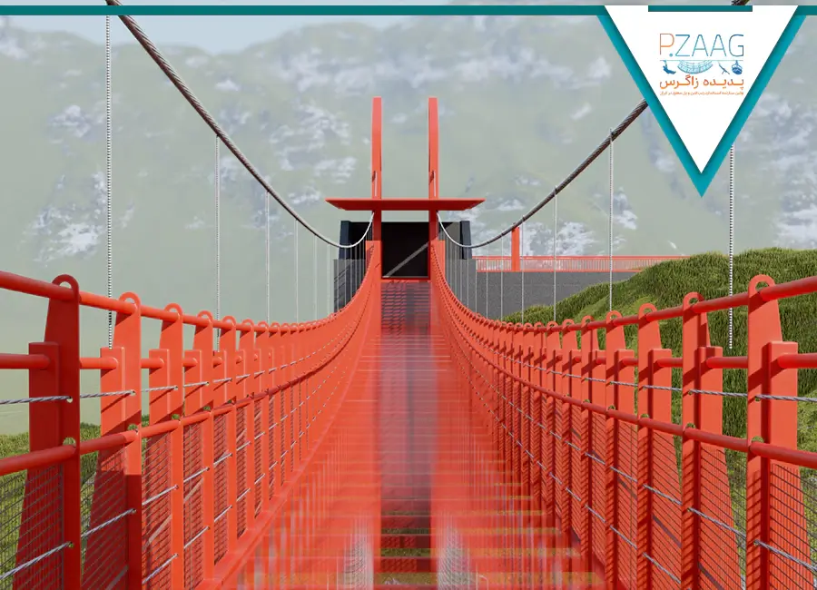 پروژه پل معلق فلزی نمای 7 پروژه پل معلق فلزی نمای 7