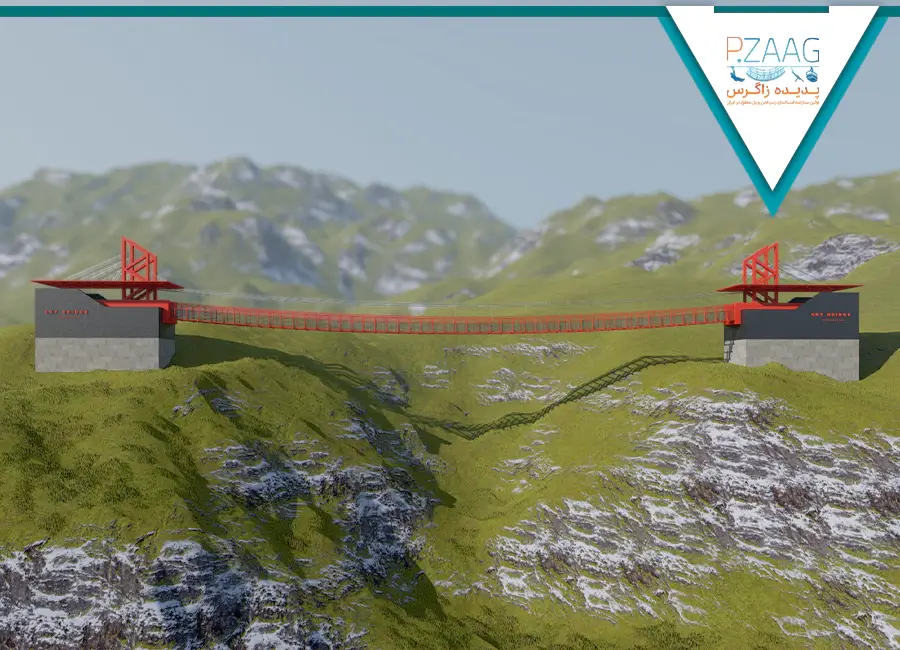 پروژه پل معلق فلزی نمای 8 پروژه پل معلق فلزی نمای 8